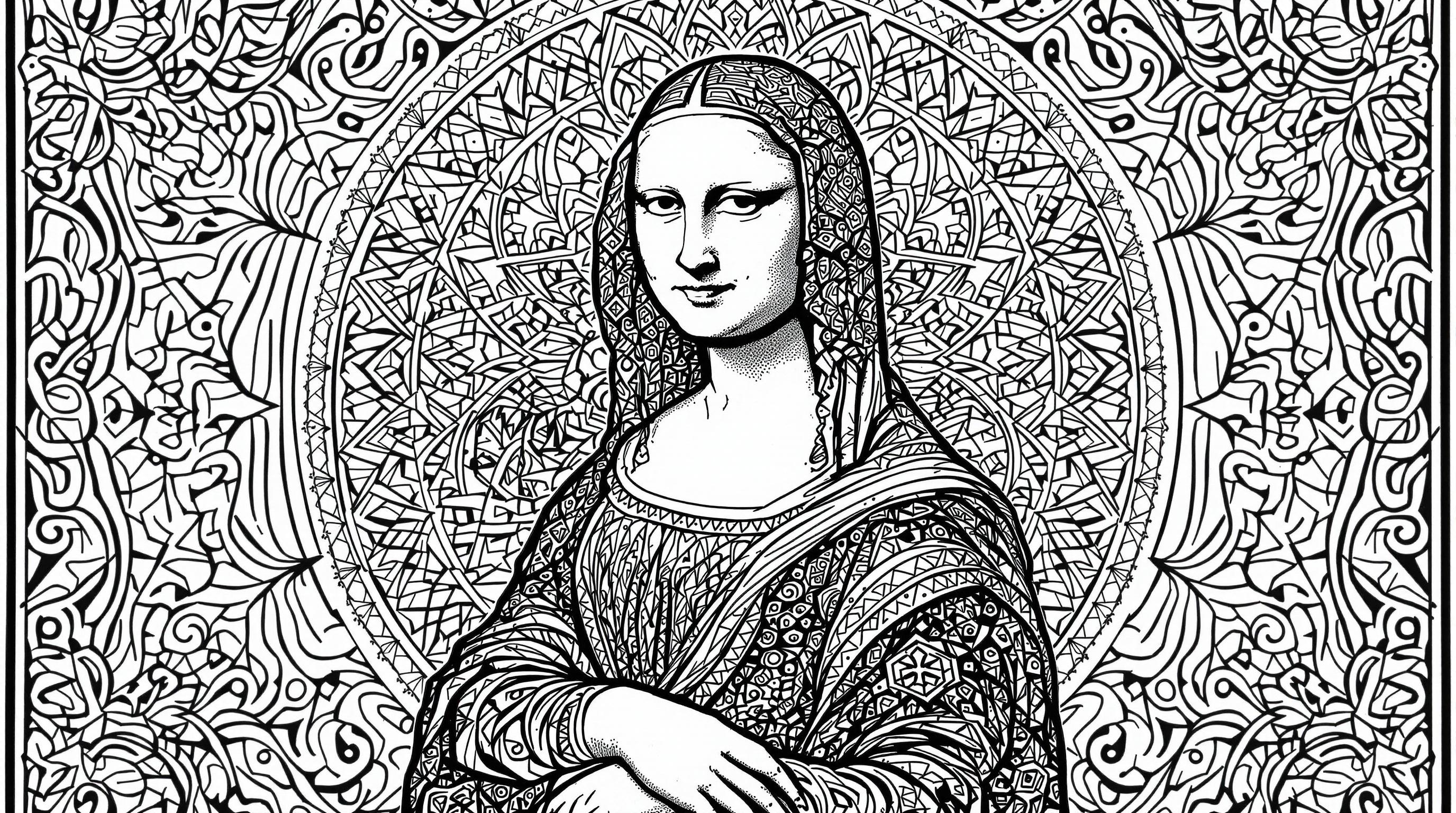 Mona Lisa Mandala Boyama | Ücretsiz PDF | Colorazen