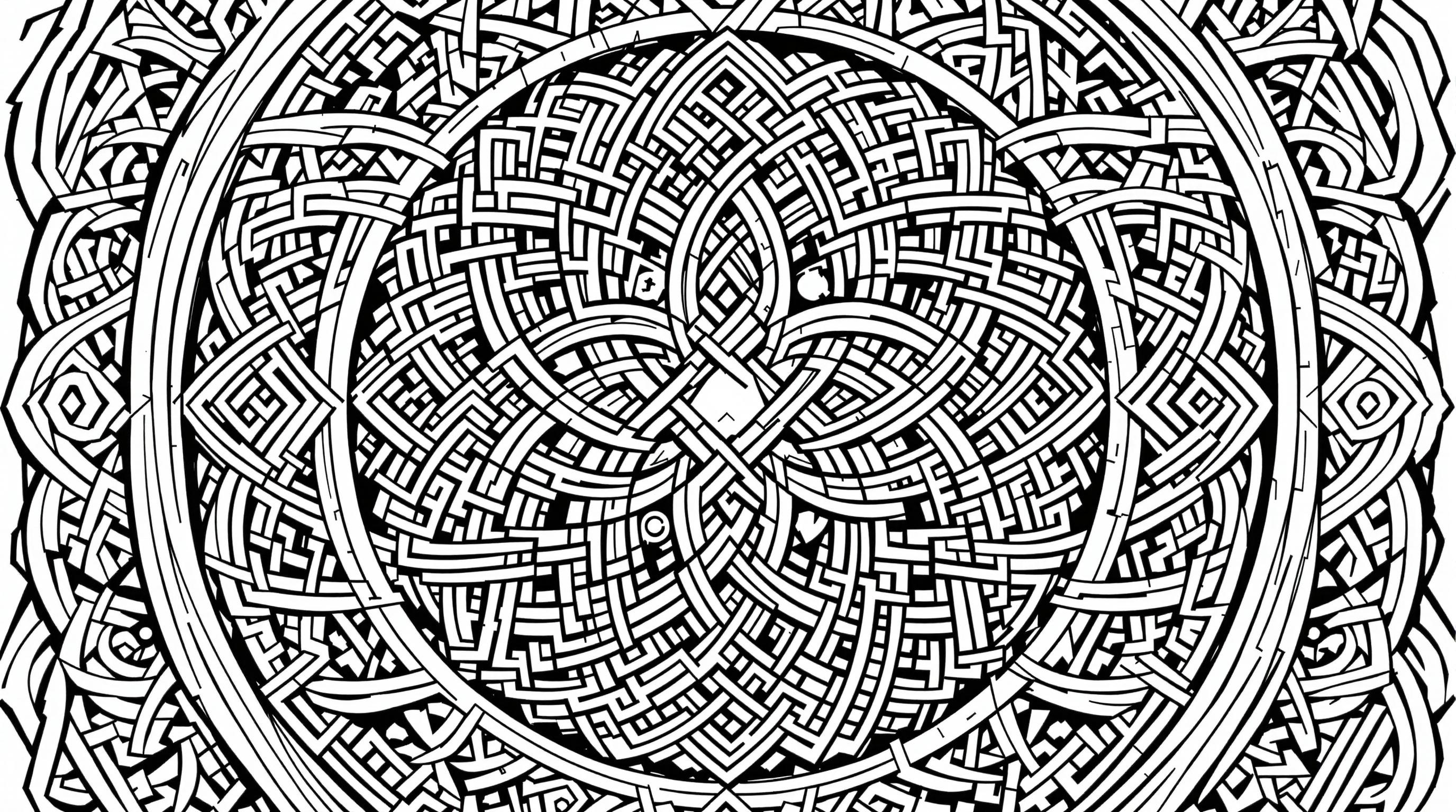 celtic knot mandala coloring page with spirals & triskeles - adult