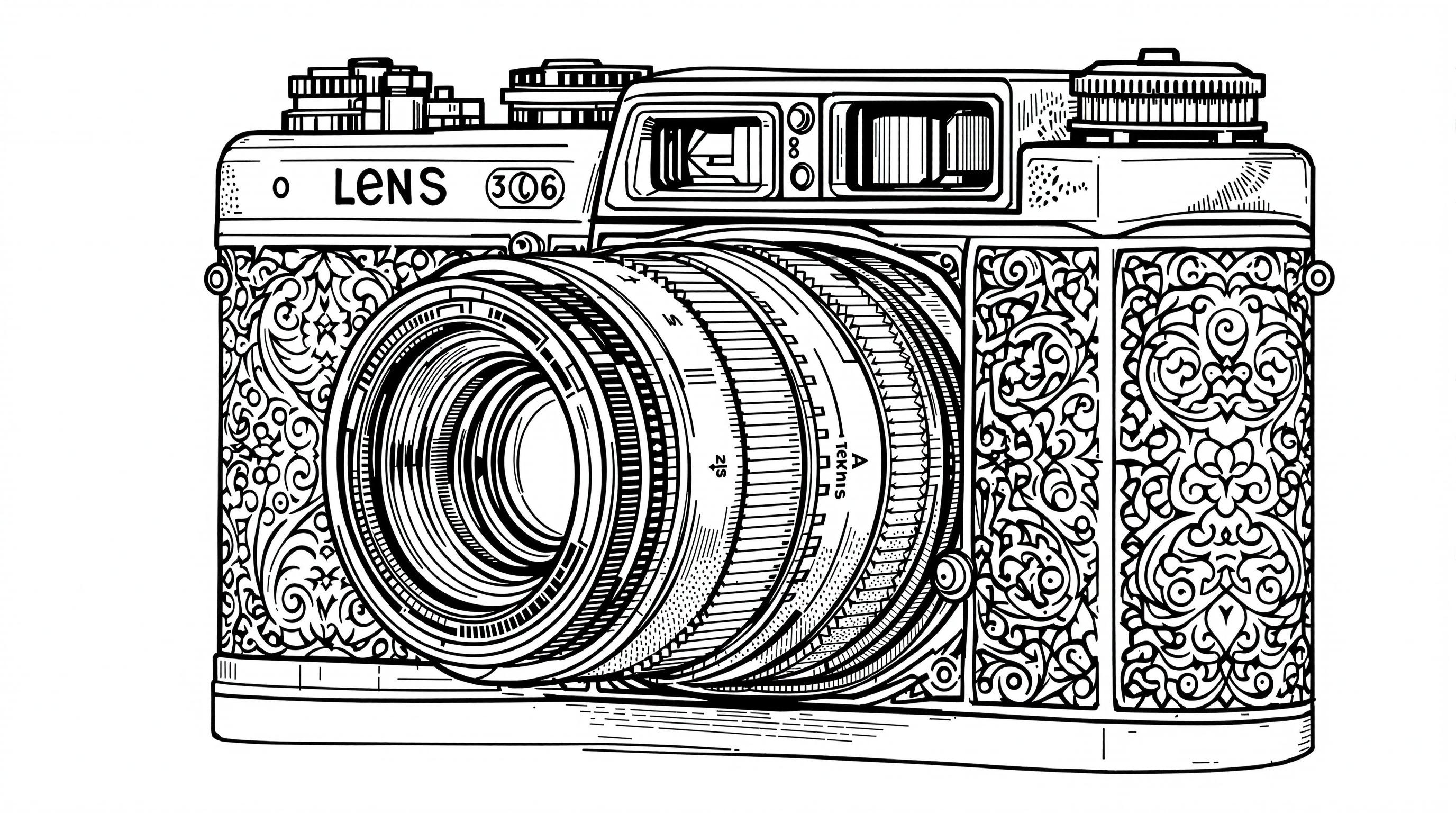 Vintage Camera Coloring Page - Free PDF | Free PDF | Colorazen