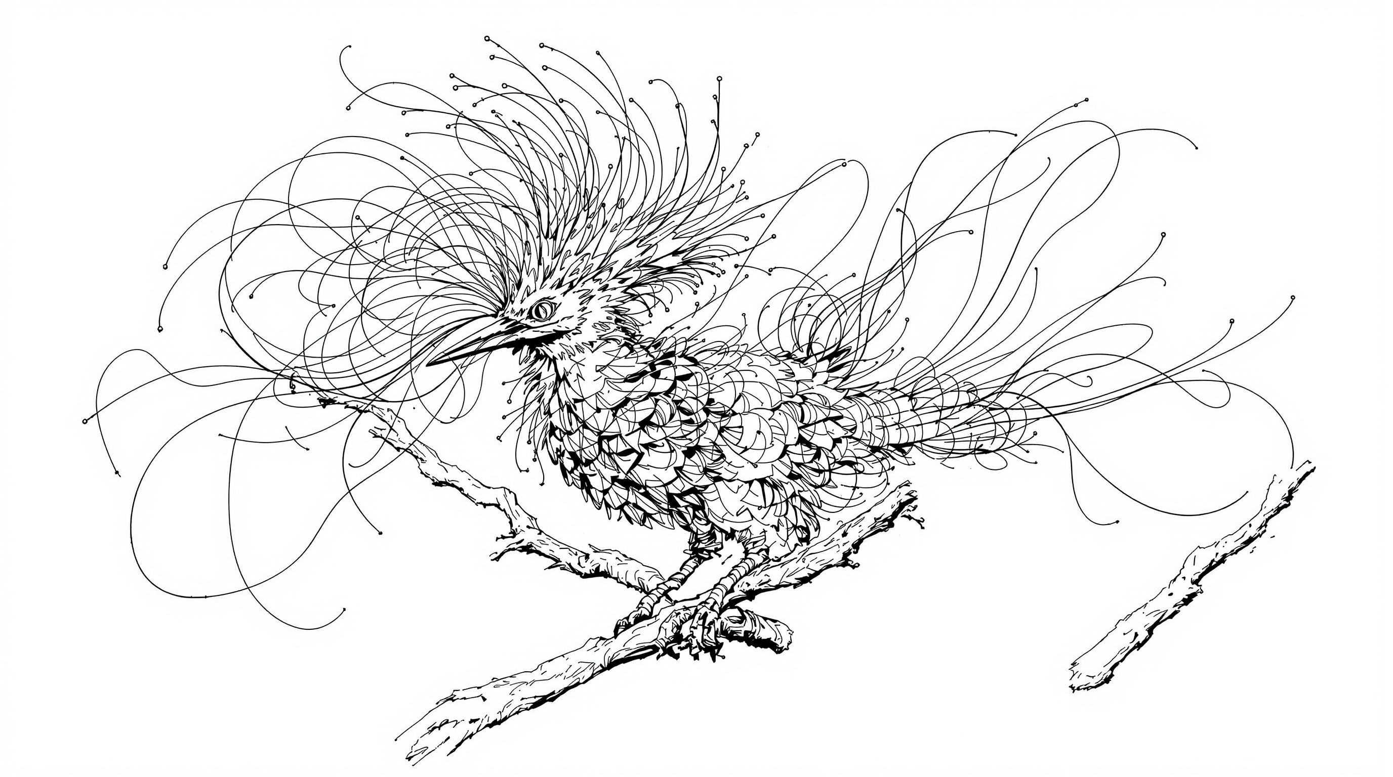 Bird Sketches(バード・スケッチズ) Bird sketch hand drawn illustration of a bird | Premium AI