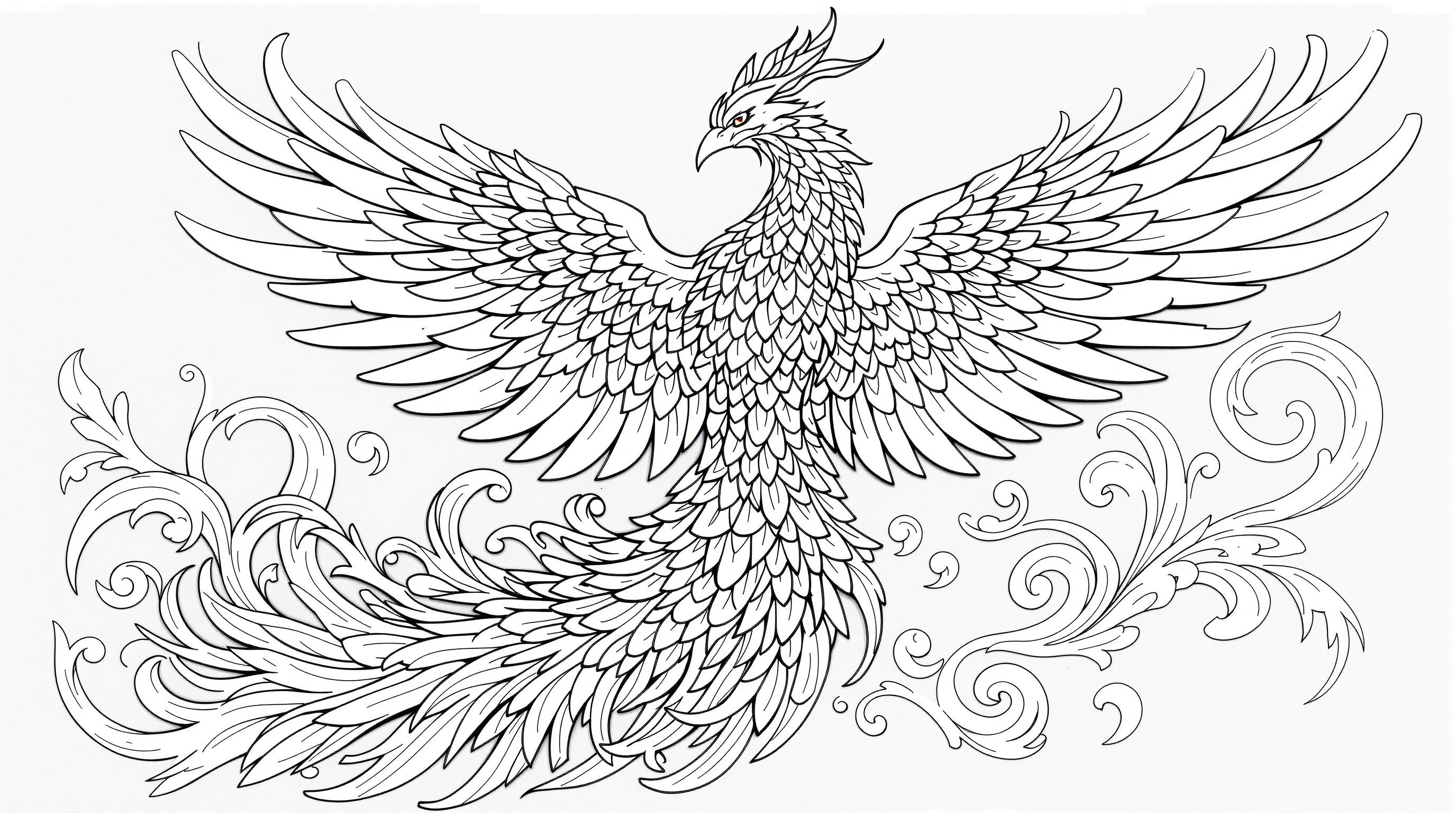 Phoenix Rising Color Page Rising Phoenix Coloring Page | Free PDF | Free PDF | Colorazen