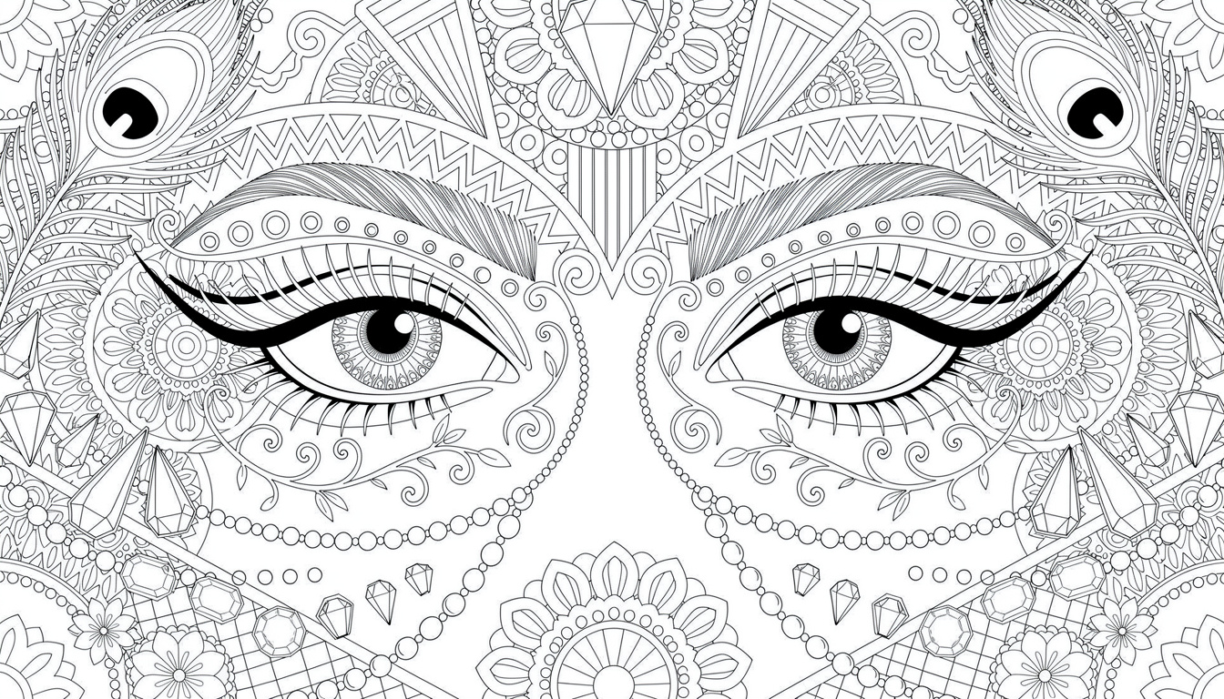 Glamorous Eyes Coloring Page | Colorazen | Free PDF | Colorazen