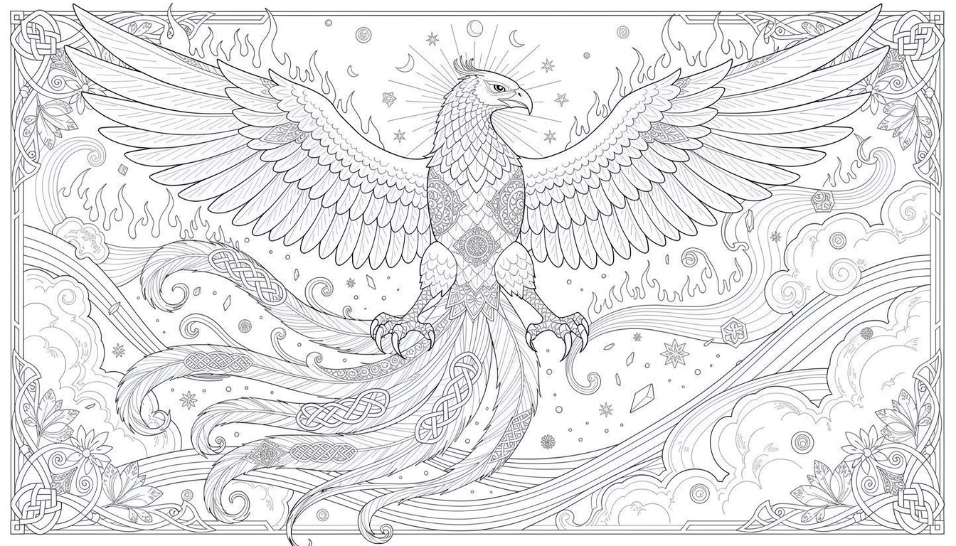 Phoenix Colouring Dual Phoenix Birds Coloring Page PDF | Free PDF | Colorazen