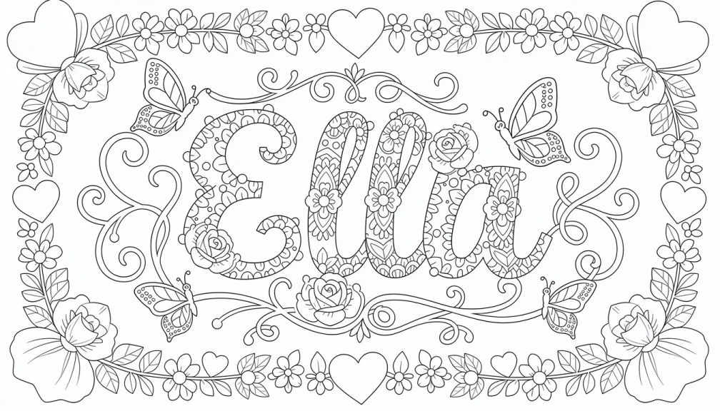 Ella Coloring Page - Free Printable Name Template