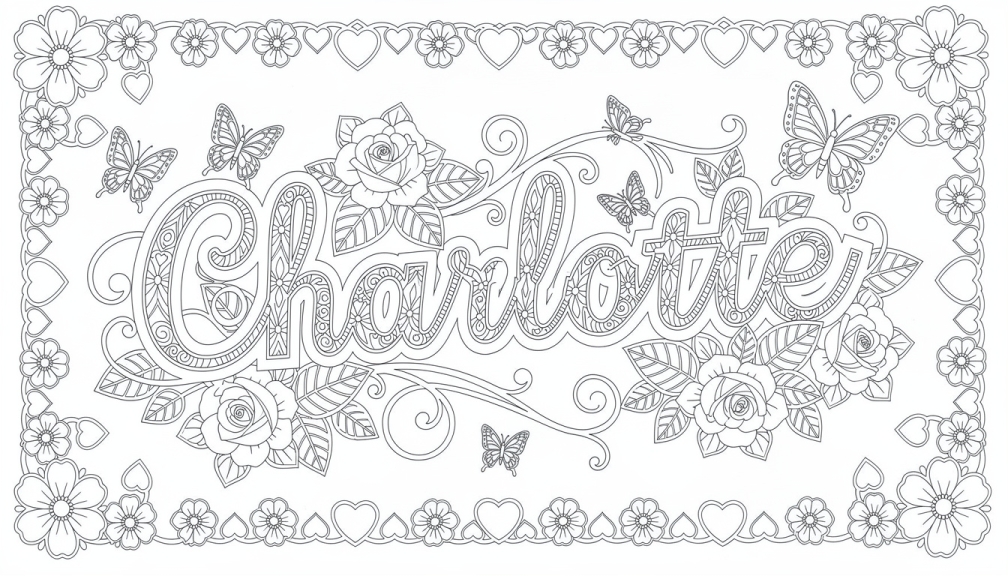 Colorir Charlotte - Modelo de Nome para Imprimir Grátis