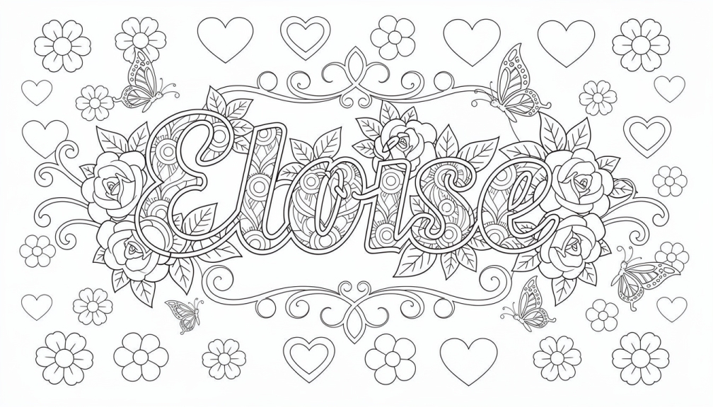 Eloïse Coloring Page - Free Printable Name Template