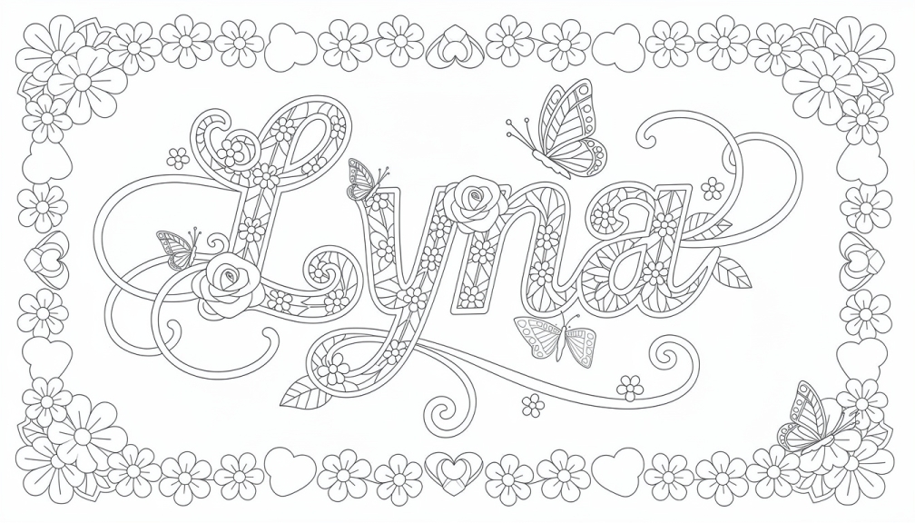 Lyna Coloring Page - Free Printable Name Template