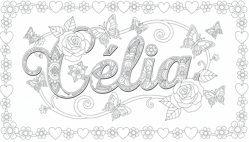 Célia Coloring Page - Free Printable Name Template