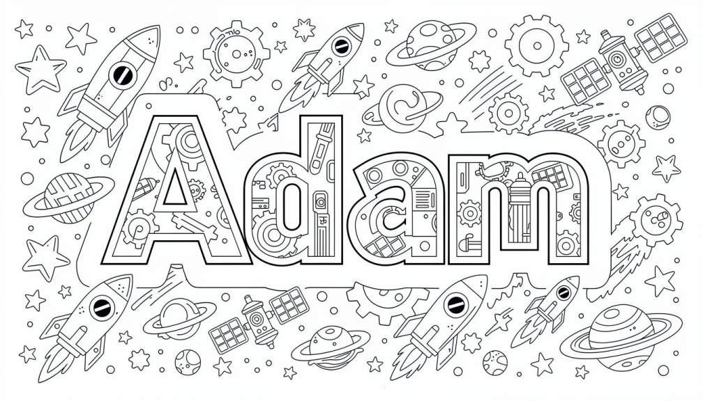 Adam Coloring Page - Free Printable Name Template
