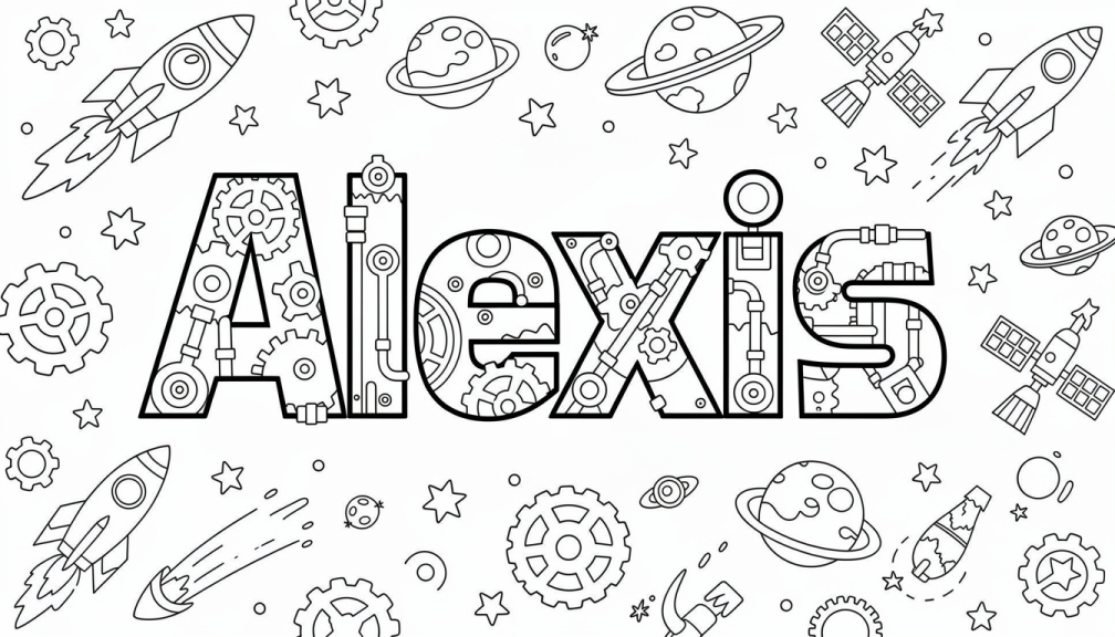 Alexis Coloring Page - Free Printable Name Template