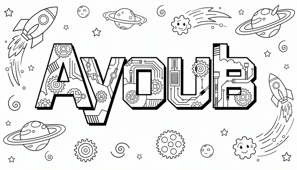 Ayoub Coloring Page - Free Printable Name Template