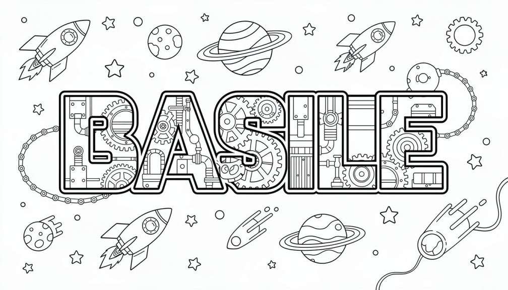 Basile Coloring Page - Free Printable Name Template