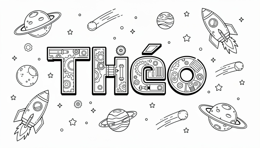 Théo Coloring Page - Free Printable Name Template