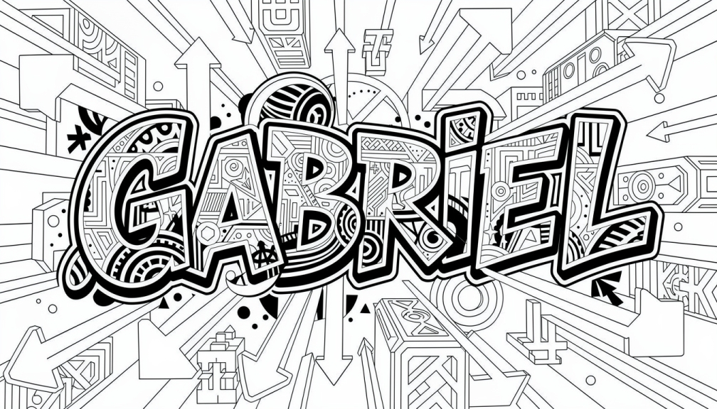 Gabriel Coloring Page - Free Printable Name Template