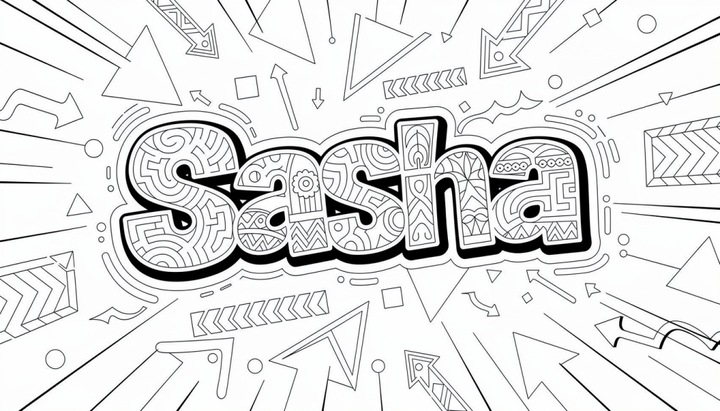 Sasha Coloring Page - Free Printable Name Template