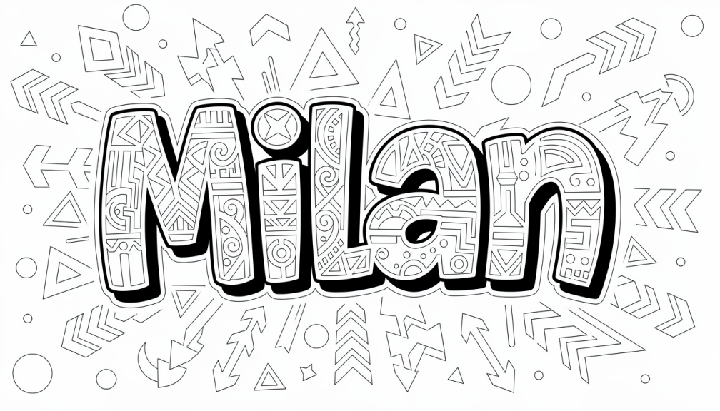 Milan Coloring Page - Free Printable Name Template