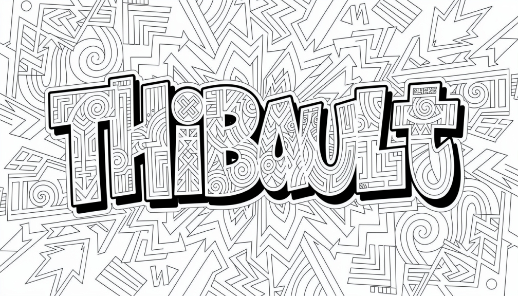Thibault Coloring Page - Free Printable Name Template