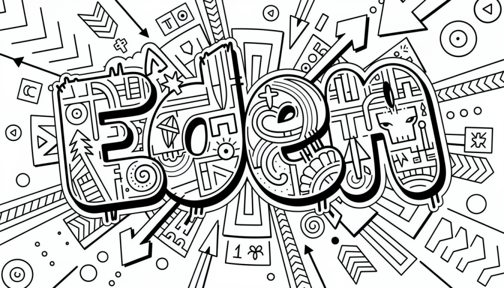 Eden Coloring Page - Free Printable Name Template
