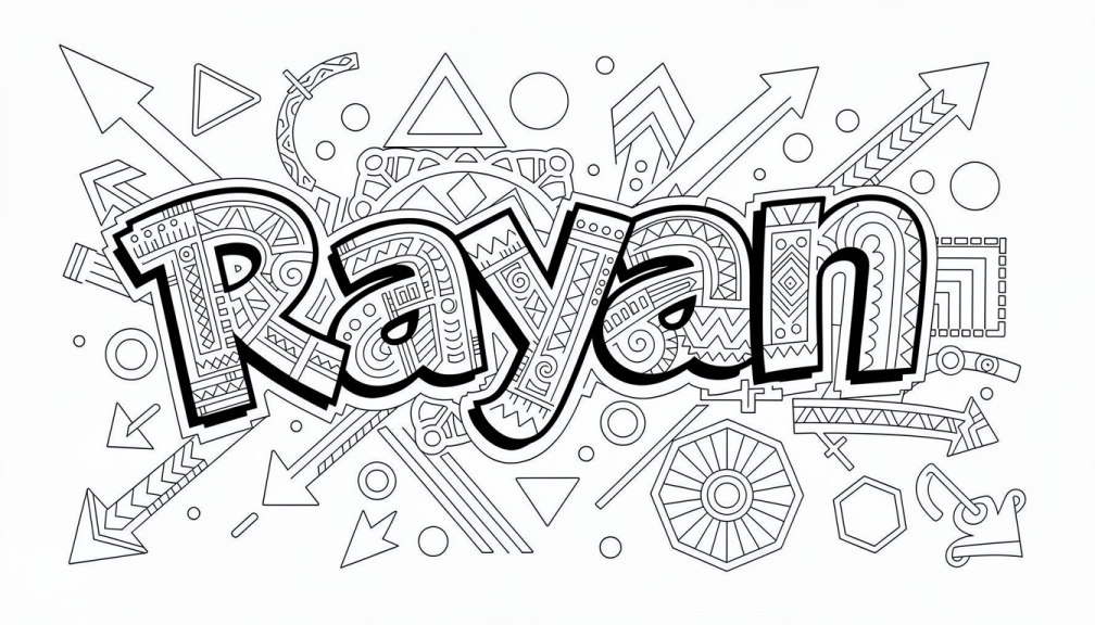 Rayan Coloring Page - Free Printable Name Template