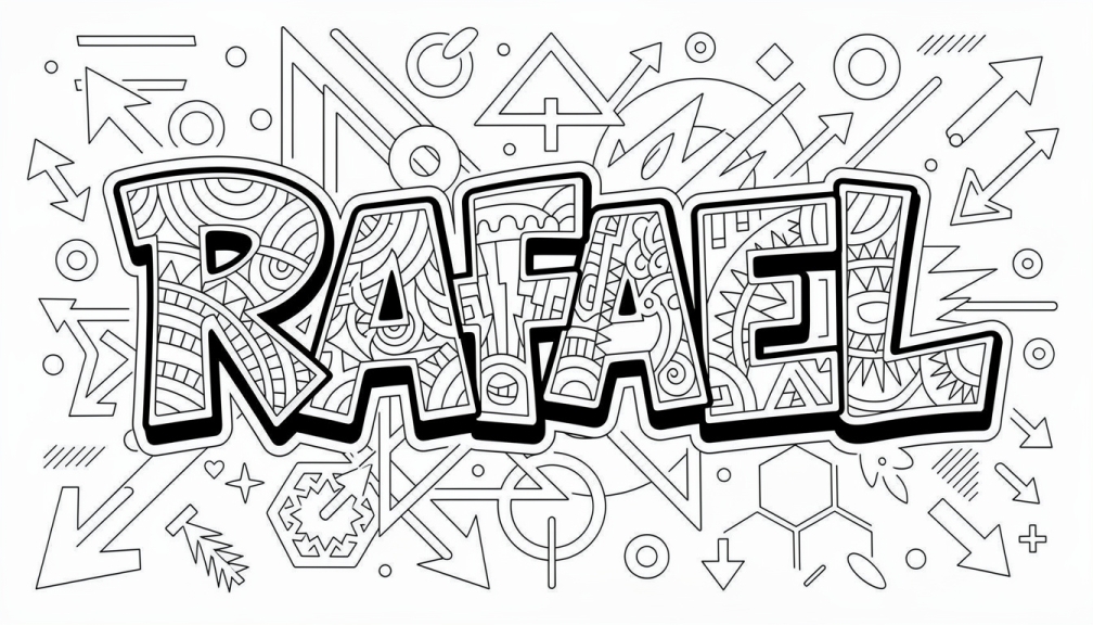 Rafael Coloring Page - Free Printable Name Template