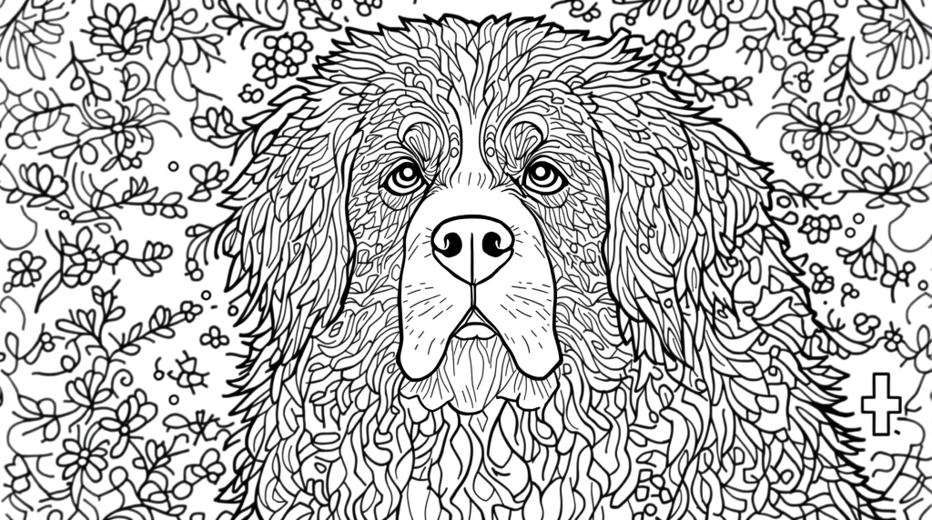 Charmerende Bernese Mountain Dog malebog med detaljerige alpine mønstre og traditionelle schweiziske dekorative elementer