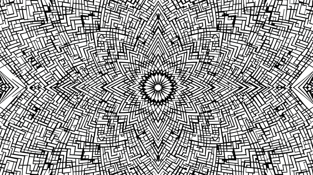 大人の塗り絵に最適な六角形マンダラ・精緻な幾何学模様と神聖幾何学デザインで瞑想的なぬりえ体験を