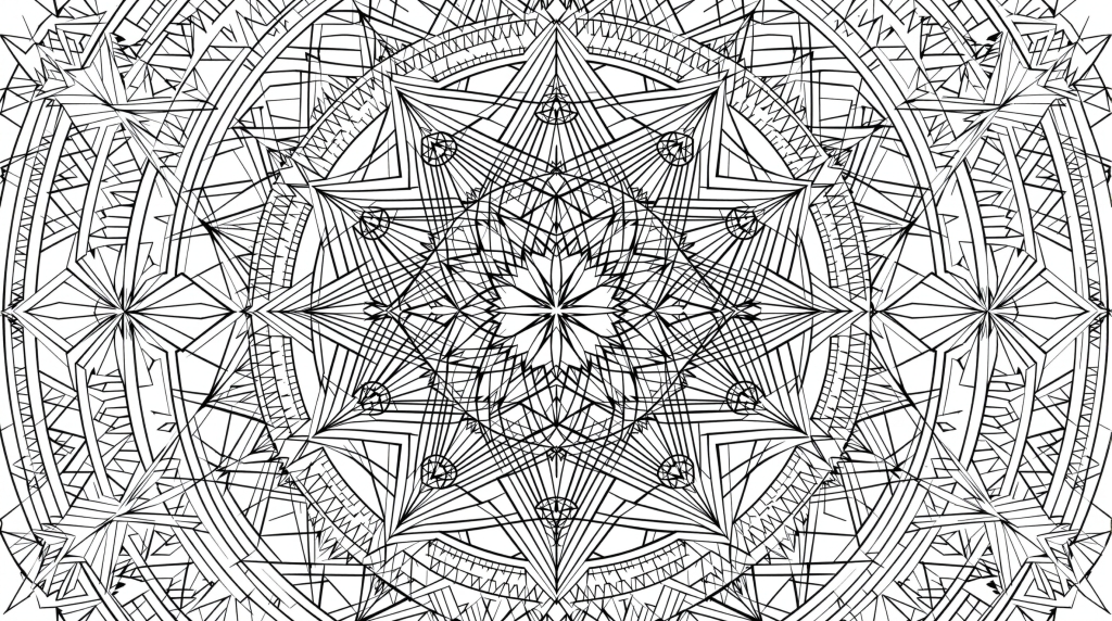 メタトロンキューブ 神聖幾何学マンダラ塗り絵 - フラワーオブライフと精緻な幾何学模様が美しい大人の塗り絵