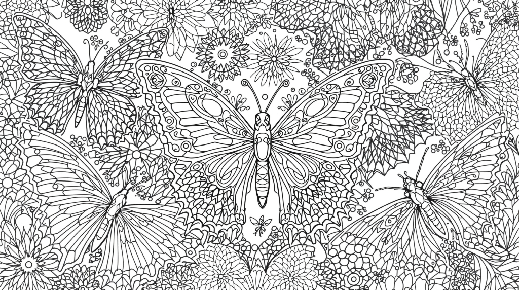 緻密な蝶と昆虫のコレクション - 幾何学模様と繊細な羽のデザインが美しい大人の塗り絵