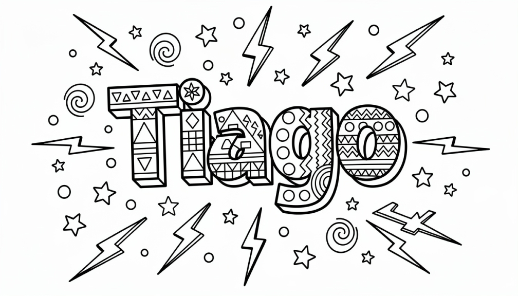Tiago Coloring Page - Free Printable Name Template