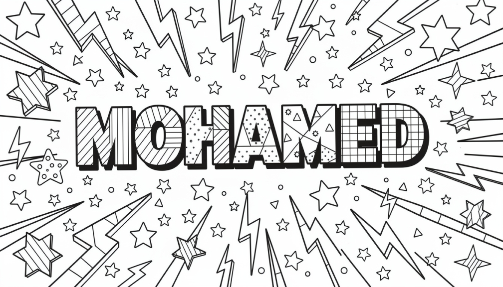 Mohamed Coloring Page - Free Printable Name Template