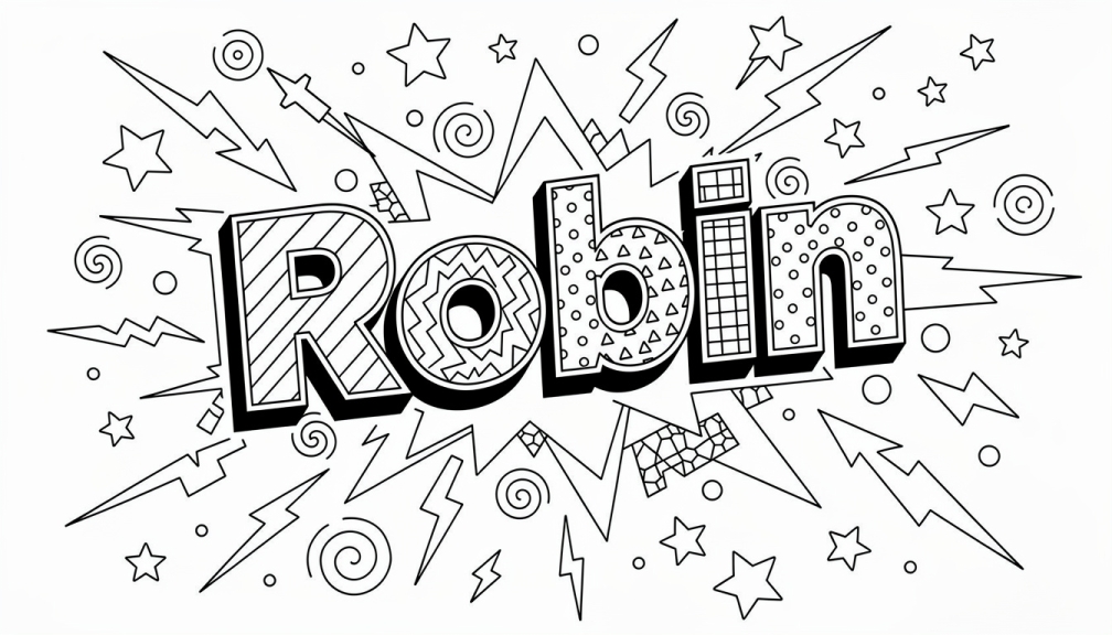 Robin Coloring Page - Free Printable Name Template