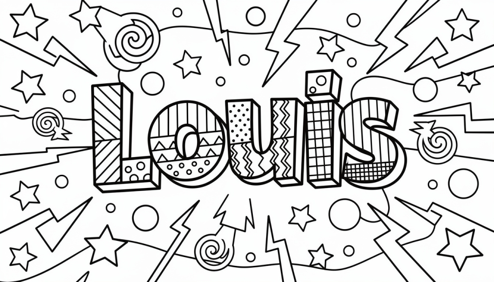 Louis Coloring Page - Free Printable Name Template