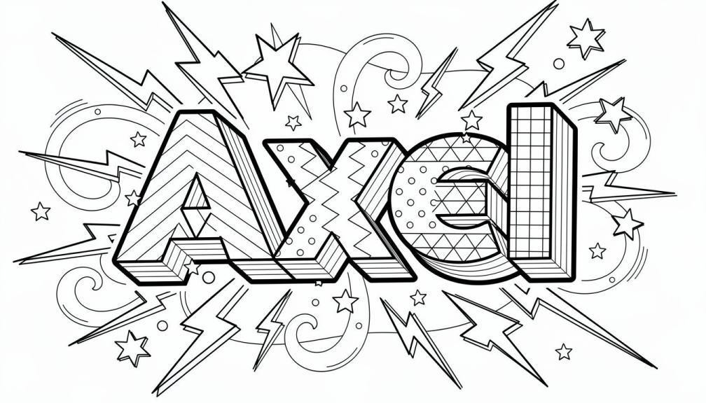 Axel Coloring Page - Free Printable Name Template