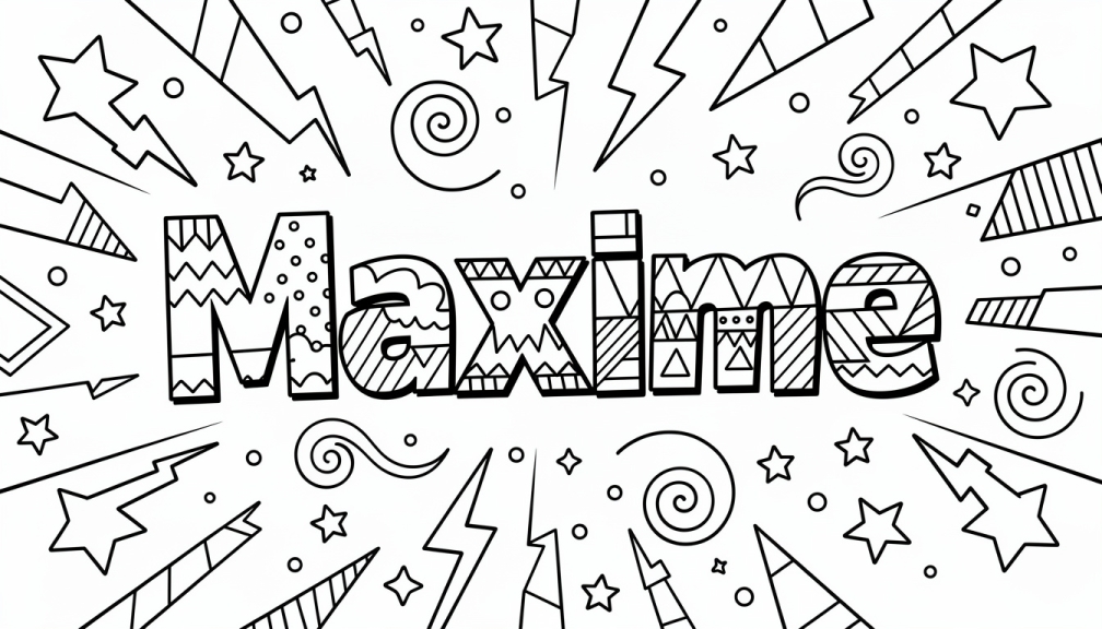 Maxime Coloring Page - Free Printable Name Template