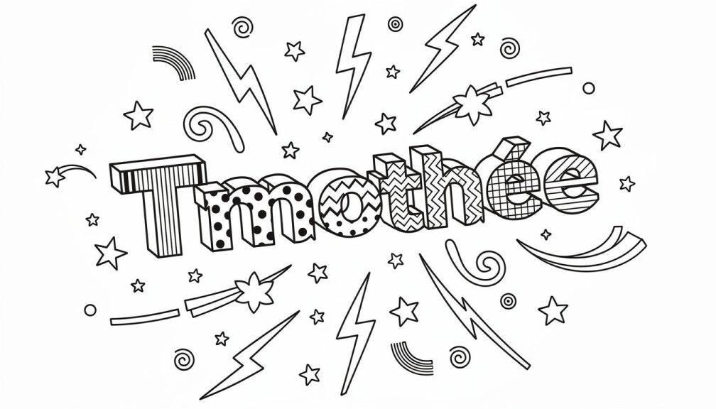Timothée Coloring Page - Free Printable Name Template