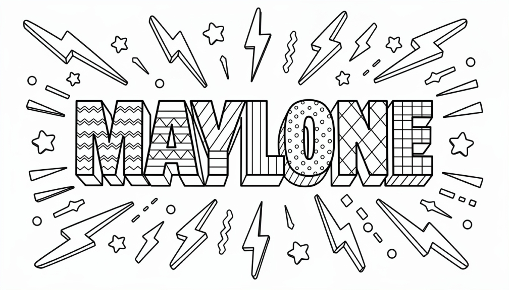 Maylone Coloring Page - Free Printable Name Template