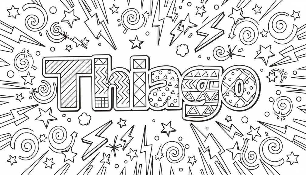 Thiago Coloring Page - Free Printable Name Template