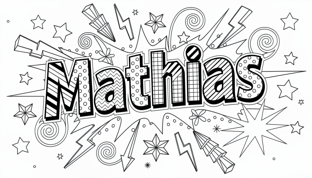 Mathias Coloring Page - Free Printable Name Template