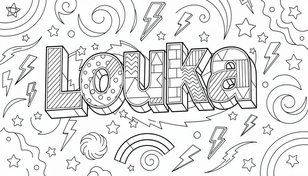 Colorir Louka - Modelo de Nome para Imprimir Grátis