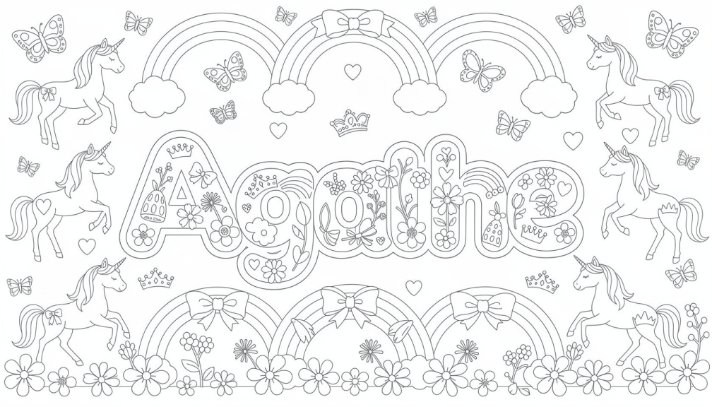 Agathe Coloring Page - Free Printable Name Template