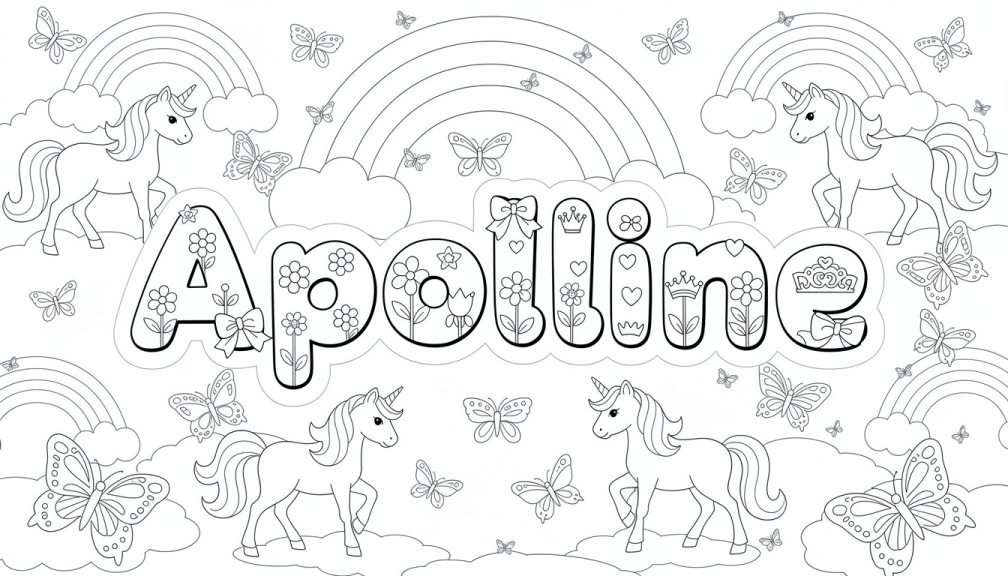 Colorir Apolline - Modelo de Nome para Imprimir Grátis