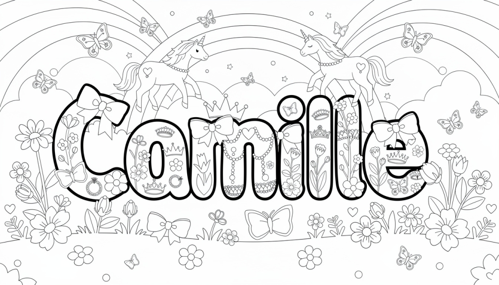 Camille Coloring Page - Free Printable Name Template