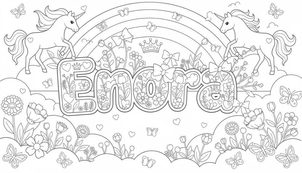 Enora Coloring Page - Free Printable Name Template