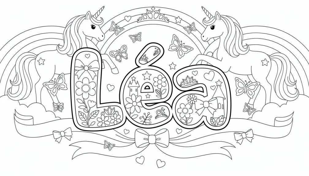 Léa Coloring Page - Free Printable Name Template