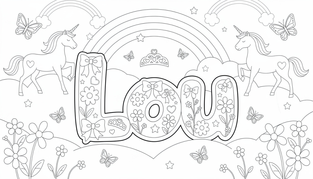 Lou Coloring Page - Free Printable Name Template