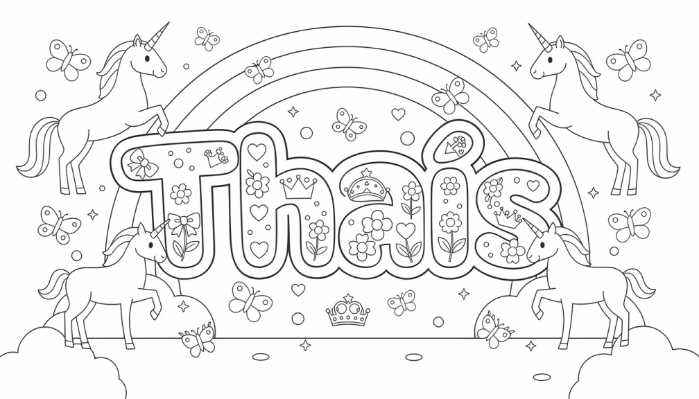 Thaïs Coloring Page - Free Printable Name Template
