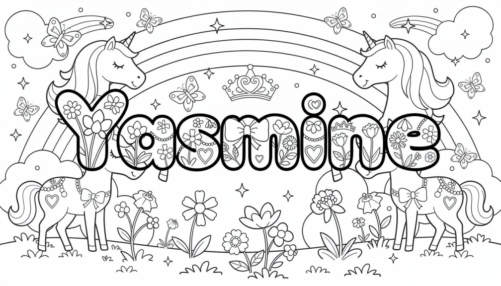 Yasmine Coloring Page - Free Printable Name Template