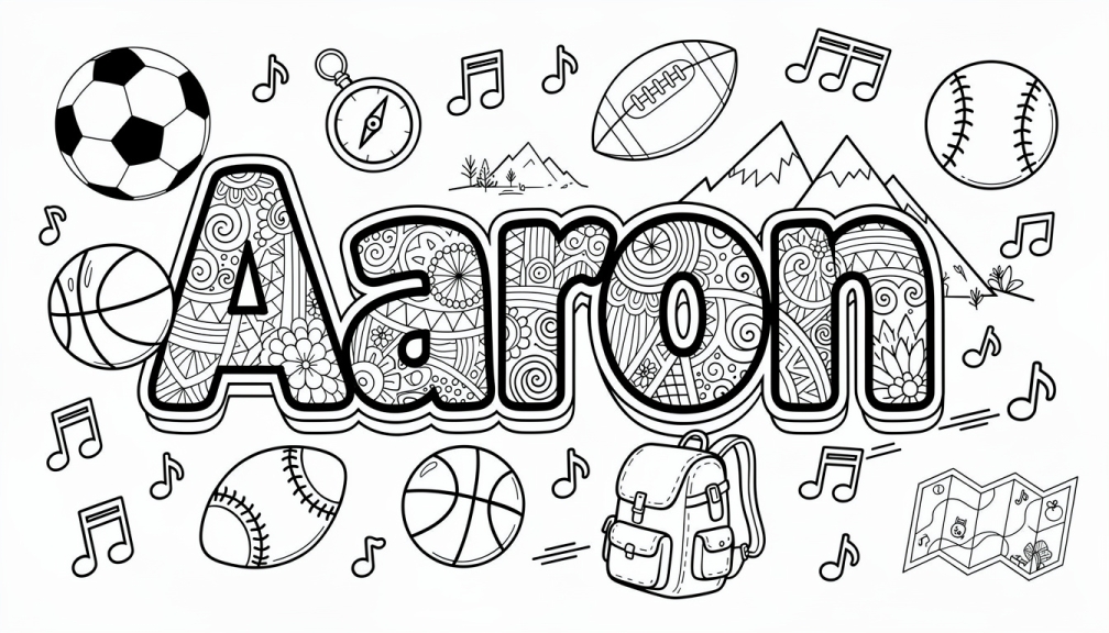 Aaron Coloring Page - Free Printable Name Template