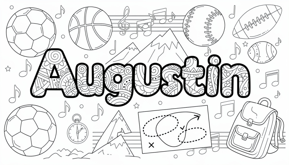 Augustin Coloring Page - Free Printable Name Template