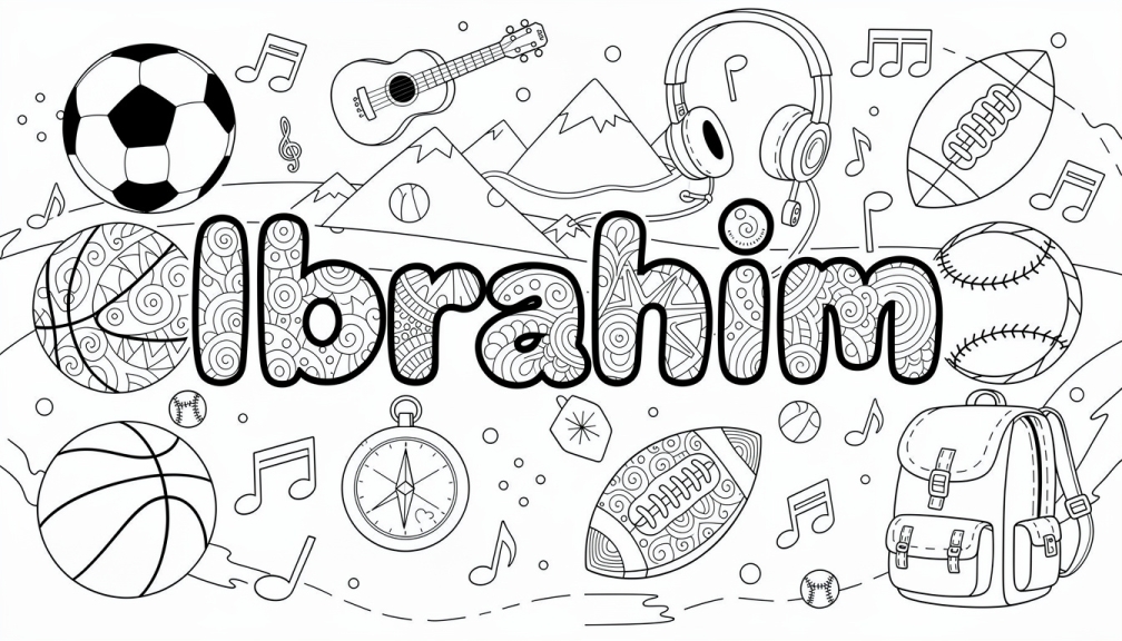 Ibrahim Boyama Sayfası - Ücretsiz İsim Şablonu